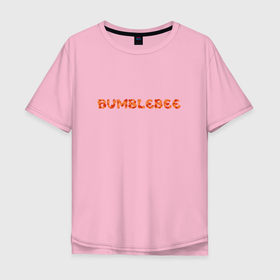 Мужская футболка хлопок Oversize с принтом Bumblebee flowers , 100% хлопок | свободный крой, круглый ворот, “спинка” длиннее передней части | 