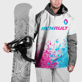 Накидка на куртку 3D с принтом Renault neon gradient style: символ сверху в Екатеринбурге, 100% полиэстер |  | 