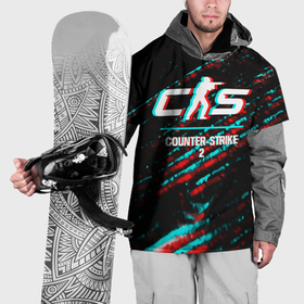 Накидка на куртку 3D с принтом Counter Strike 2 в стиле glitch и баги графики на темном фоне в Екатеринбурге, 100% полиэстер |  | 