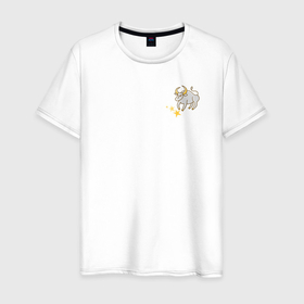 Мужская футболка хлопок с принтом Знак Зодиака Телец в Тюмени, 100% хлопок | прямой крой, круглый вырез горловины, длина до линии бедер, слегка спущенное плечо. | 