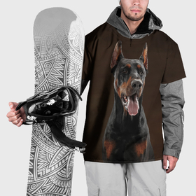 Накидка на куртку 3D с принтом Породистый доберман в Петрозаводске, 100% полиэстер |  | Тематика изображения на принте: 