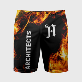 Мужские шорты спортивные с принтом Architects и пылающий огонь в Тюмени,  |  | 