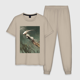 Мужская пижама хлопок с принтом Козерог фантастика в Курске, 100% хлопок | брюки и футболка прямого кроя, без карманов, на брюках мягкая резинка на поясе и по низу штанин
 | 