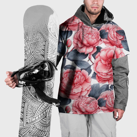 Накидка на куртку 3D с принтом цветы и бутоны розы   паттерн , 100% полиэстер |  | 
