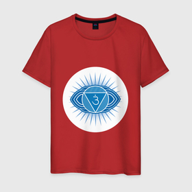 Мужская футболка хлопок с принтом Аджна чакра: Аюрведа, йога, кундалини символ , 100% хлопок | прямой крой, круглый вырез горловины, длина до линии бедер, слегка спущенное плечо. | 