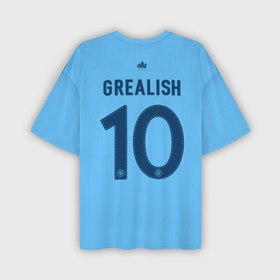 Мужская футболка oversize 3D с принтом Джек Грилиш Манчестер Сити форма 22 23 домашняя в Кировске,  |  | Тематика изображения на принте: 