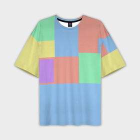 Мужская футболка oversize 3D с принтом разноцветные квадраты и прямоугольники в Петрозаводске,  |  | Тематика изображения на принте: 