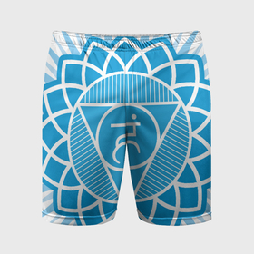 Мужские шорты спортивные с принтом Вишудха чакра в Санкт-Петербурге,  |  | Тематика изображения на принте: 