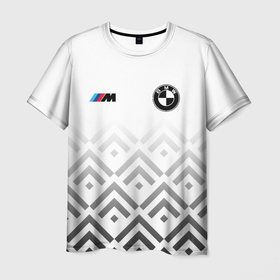 Мужская футболка 3D с принтом BMW m power   белый в Тюмени, 100% полиэфир | прямой крой, круглый вырез горловины, длина до линии бедер | Тематика изображения на принте: 