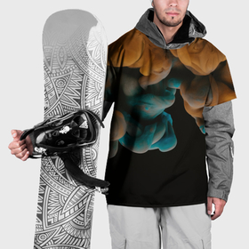 Накидка на куртку 3D с принтом Синие и жёлтые грибы в Курске, 100% полиэстер |  | 