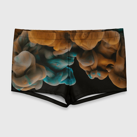 Мужские купальные плавки 3D с принтом Синие и жёлтые грибы в Курске, Полиэстер 85%, Спандекс 15% |  | 