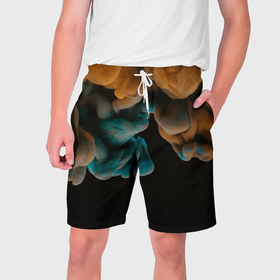Мужские шорты 3D с принтом Синие и жёлтые грибы в Кировске,  полиэстер 100% | прямой крой, два кармана без застежек по бокам. Мягкая трикотажная резинка на поясе, внутри которой широкие завязки. Длина чуть выше колен | 