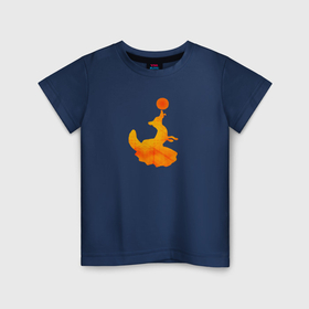 Детская футболка хлопок с принтом Колобок и лиса в Кировске, 100% хлопок | круглый вырез горловины, полуприлегающий силуэт, длина до линии бедер | 