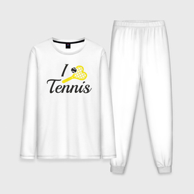 Мужская пижама с лонгсливом хлопок с принтом Love tennis в Санкт-Петербурге,  |  | Тематика изображения на принте: 