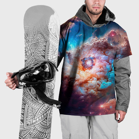 Накидка на куртку 3D с принтом Небула в космосе в голубо розовых тонах   нейронная сеть в Курске, 100% полиэстер |  | Тематика изображения на принте: 