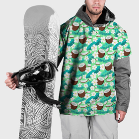 Накидка на куртку 3D с принтом Летний паттерн с кокосом , 100% полиэстер |  | Тематика изображения на принте: 