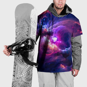 Накидка на куртку 3D с принтом Небула в космосе в фиолетовых тонах   нейронная сеть в Курске, 100% полиэстер |  | Тематика изображения на принте: 