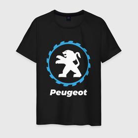 Мужская футболка хлопок с принтом Peugeot в стиле Top Gear , 100% хлопок | прямой крой, круглый вырез горловины, длина до линии бедер, слегка спущенное плечо. | 