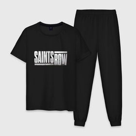 Мужская пижама хлопок с принтом Saints Row   shooter   video game в Тюмени, 100% хлопок | брюки и футболка прямого кроя, без карманов, на брюках мягкая резинка на поясе и по низу штанин
 | Тематика изображения на принте: 