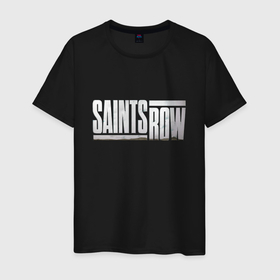 Мужская футболка хлопок с принтом Saints Row   shooter   video game в Тюмени, 100% хлопок | прямой крой, круглый вырез горловины, длина до линии бедер, слегка спущенное плечо. | 