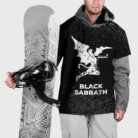 Накидка на куртку 3D с принтом Black Sabbath с потертостями на темном фоне в Новосибирске, 100% полиэстер |  | Тематика изображения на принте: 