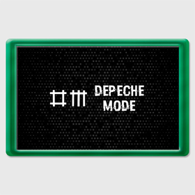 Магнит 45*70 с принтом Depeche Mode glitch на темном фоне: надпись и символ в Санкт-Петербурге, Пластик | Размер: 78*52 мм; Размер печати: 70*45 | Тематика изображения на принте: 