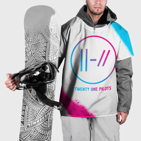 Накидка на куртку 3D с принтом Twenty One Pilots neon gradient style в Кировске, 100% полиэстер |  | 