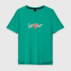 Мужская футболка хлопок Oversize с принтом Lover 2023 в Тюмени, 100% хлопок | свободный крой, круглый ворот, “спинка” длиннее передней части | Тематика изображения на принте: 