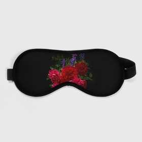 Маска для сна 3D с принтом Dark romantic розы и лаванда в Тюмени, внешний слой — 100% полиэфир, внутренний слой — 100% хлопок, между ними — поролон |  | 