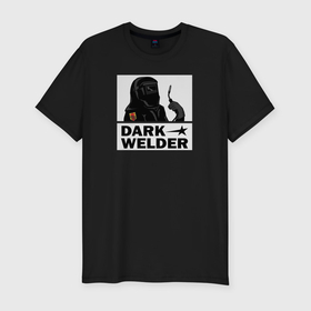 Мужская футболка хлопок Slim с принтом Dark Welder призвание сварщика , 92% хлопок, 8% лайкра | приталенный силуэт, круглый вырез ворота, длина до линии бедра, короткий рукав | Тематика изображения на принте: 