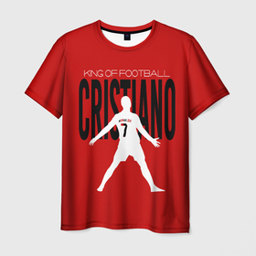 Мужская футболка 3D с принтом Роналдо номер 7 в Екатеринбурге, 100% полиэфир | прямой крой, круглый вырез горловины, длина до линии бедер | 