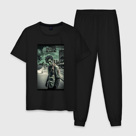Мужская пижама хлопок с принтом zombie dead island в Курске, 100% хлопок | брюки и футболка прямого кроя, без карманов, на брюках мягкая резинка на поясе и по низу штанин
 | 