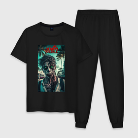 Мужская пижама хлопок с принтом зомби мертвый остров в Курске, 100% хлопок | брюки и футболка прямого кроя, без карманов, на брюках мягкая резинка на поясе и по низу штанин
 | 