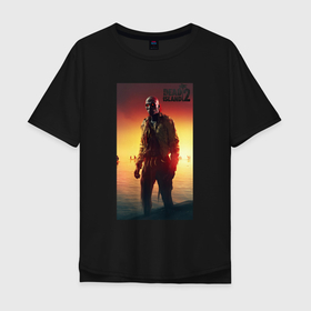 Мужская футболка хлопок Oversize с принтом dead  island 2 zombie в Петрозаводске, 100% хлопок | свободный крой, круглый ворот, “спинка” длиннее передней части | 