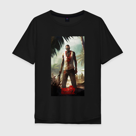 Мужская футболка хлопок Oversize с принтом Zombie  dead  island  2 в Белгороде, 100% хлопок | свободный крой, круглый ворот, “спинка” длиннее передней части | 