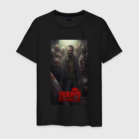 Мужская футболка хлопок с принтом zombie    dead  island 2 в Петрозаводске, 100% хлопок | прямой крой, круглый вырез горловины, длина до линии бедер, слегка спущенное плечо. | 