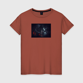 Женская футболка хлопок с принтом Жуткий старый дом и привидение в Белгороде, 100% хлопок | прямой крой, круглый вырез горловины, длина до линии бедер, слегка спущенное плечо | 