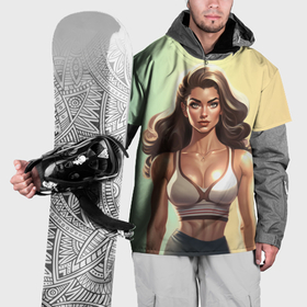 Накидка на куртку 3D с принтом fitness girl sport в Тюмени, 100% полиэстер |  | 