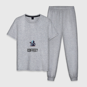 Мужская пижама хлопок с принтом Осьминожка в Кировске, 100% хлопок | брюки и футболка прямого кроя, без карманов, на брюках мягкая резинка на поясе и по низу штанин
 | 