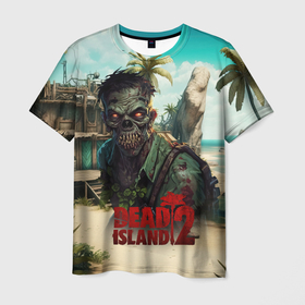 Мужская футболка 3D с принтом dead island  2   zombie в Екатеринбурге, 100% полиэфир | прямой крой, круглый вырез горловины, длина до линии бедер | 