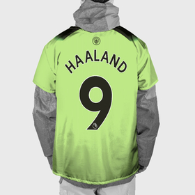 Накидка на куртку 3D с принтом Эрлинг Холанд Манчестер Сити форма 22 23 третья в Тюмени, 100% полиэстер |  | 