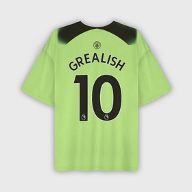 Мужская футболка oversize 3D с принтом Джек Грилиш Манчестер Сити форма 22 23 третья в Кировске,  |  | Тематика изображения на принте: 