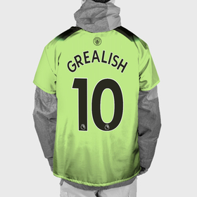 Накидка на куртку 3D с принтом Джек Грилиш Манчестер Сити форма 22 23 третья , 100% полиэстер |  | Тематика изображения на принте: 