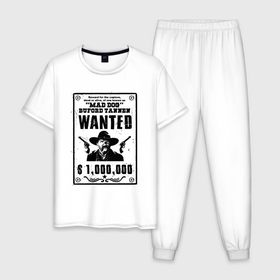 Мужская пижама хлопок с принтом Mad Dog бешеный пес в Санкт-Петербурге, 100% хлопок | брюки и футболка прямого кроя, без карманов, на брюках мягкая резинка на поясе и по низу штанин
 | 