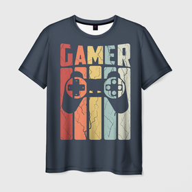 Мужская футболка 3D с принтом Video game lover , 100% полиэфир | прямой крой, круглый вырез горловины, длина до линии бедер | 