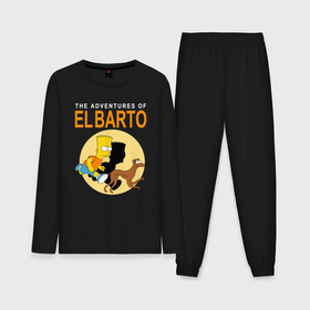 Мужская пижама с лонгсливом хлопок с принтом Adventures of El Barto в Кировске,  |  | Тематика изображения на принте: 