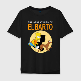Мужская футболка хлопок Oversize с принтом Adventures of El Barto в Кировске, 100% хлопок | свободный крой, круглый ворот, “спинка” длиннее передней части | Тематика изображения на принте: 