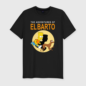 Мужская футболка хлопок Slim с принтом Adventures of El Barto в Кировске, 92% хлопок, 8% лайкра | приталенный силуэт, круглый вырез ворота, длина до линии бедра, короткий рукав | Тематика изображения на принте: 
