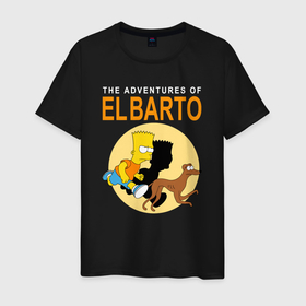 Мужская футболка хлопок с принтом Adventures of El Barto в Екатеринбурге, 100% хлопок | прямой крой, круглый вырез горловины, длина до линии бедер, слегка спущенное плечо. | Тематика изображения на принте: 