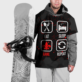 Накидка на куртку 3D с принтом Eat, sleep, Saints Row, repeat в Санкт-Петербурге, 100% полиэстер |  | Тематика изображения на принте: 